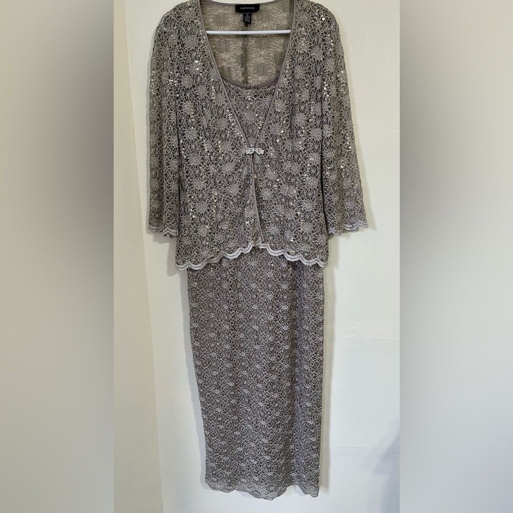 Taupe sequin 2 piece gown Size 12